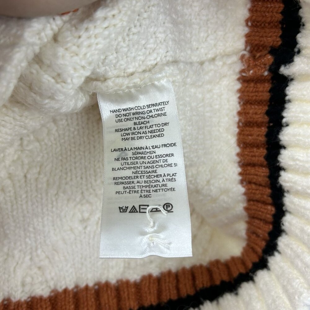 Maeve Anthropologie Willa Cable Knit Vest Size Medium Oversize Preppy Cozy - Picture 8 of 16